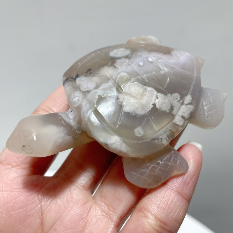26 Pieces High Quality Sakura Flower Agate Sea Turtle Carving - Wholesale Crystals