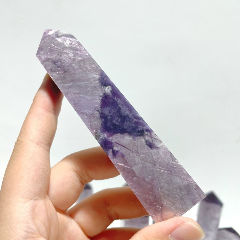 26 Pieces Purple Spark Lepidolite Four - Sided Tower - Wholesale Crystals