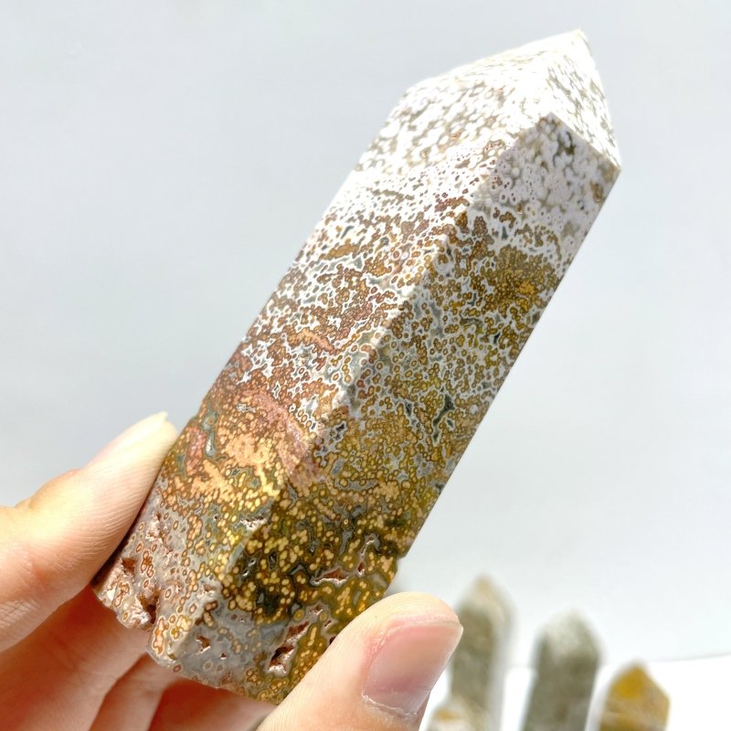 27 Pieces Beautiful Vein Ocean Jasper Four - sided Tower Points - Wholesale Crystals