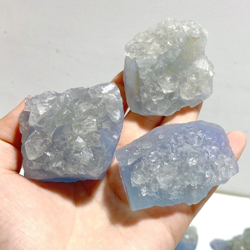 27 Pieces Raw Blue Fluorite Mixed Calcite Specimen For Collection - Wholesale Crystals