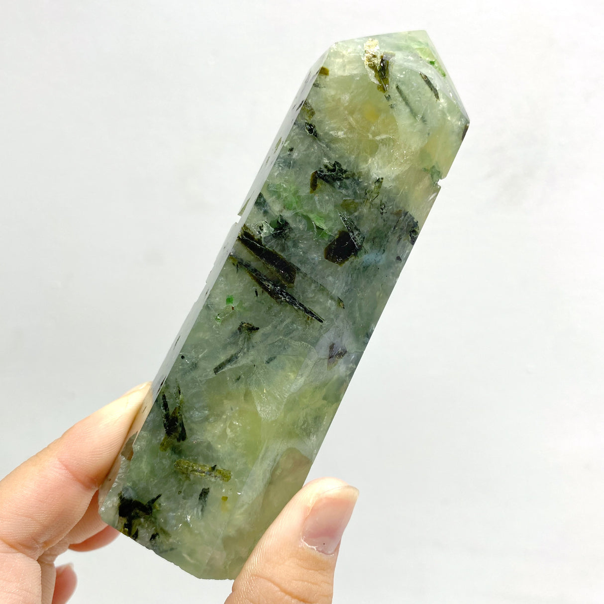 11 Pieces Large Green Prehnite Stone Tower