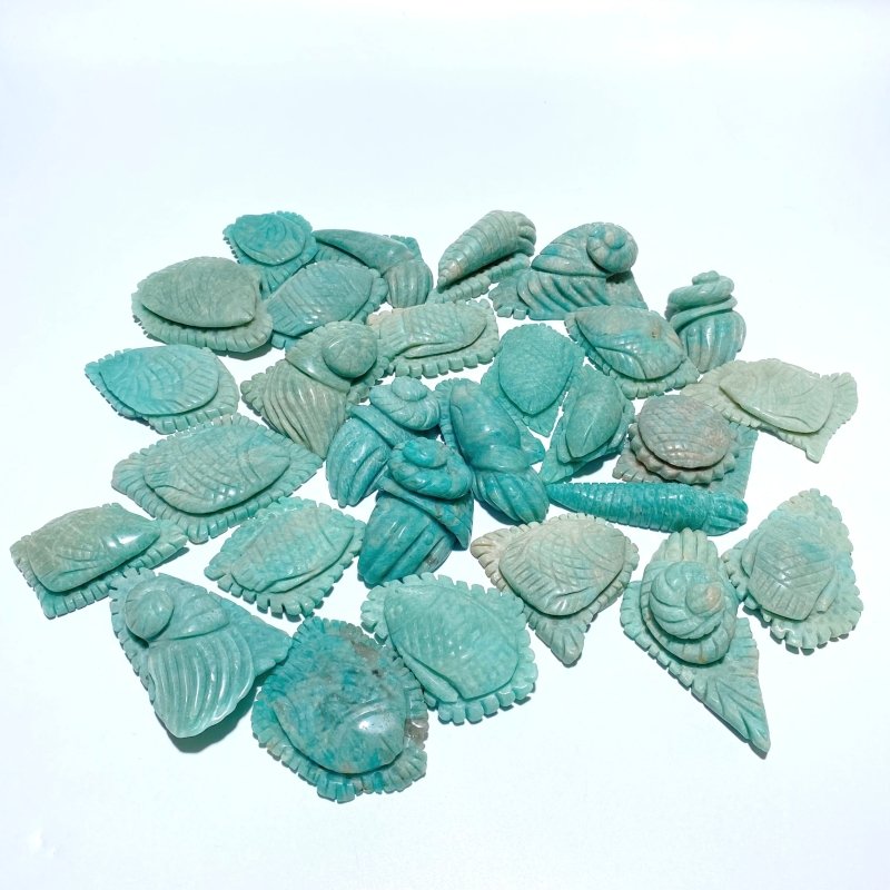 28 Pieces Amazonite Sea Animal Carving - Wholesale Crystals