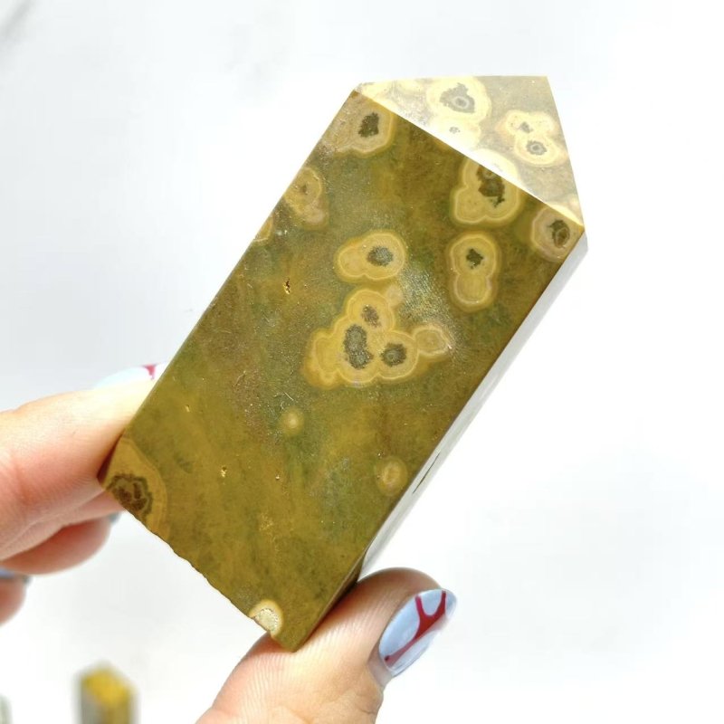 28 Pieces Ocean Jasper Four - sided Point 5 - Wholesale Crystals