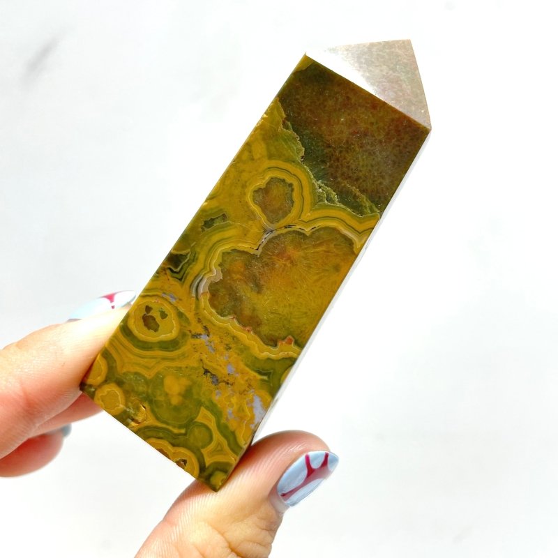 28 Pieces Ocean Jasper Four - sided Point 5 - Wholesale Crystals