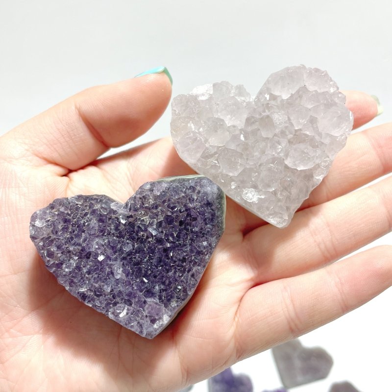 29 Pieces Beautiful Amethyst Cluster Heart - Wholesale Crystals