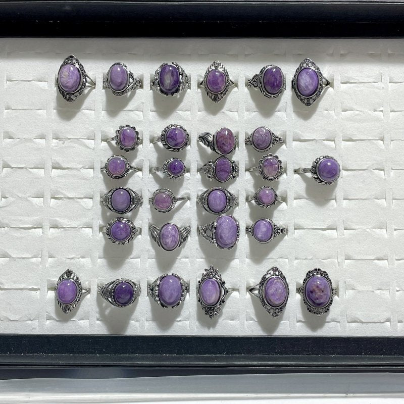29 Pieces Charoite Different Styles Ring 7 - Wholesale Crystals