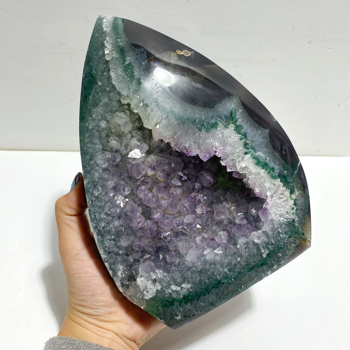 2 Pieces Large Geode Amethyst Mixed Agate Arrow Head Shape&Heart