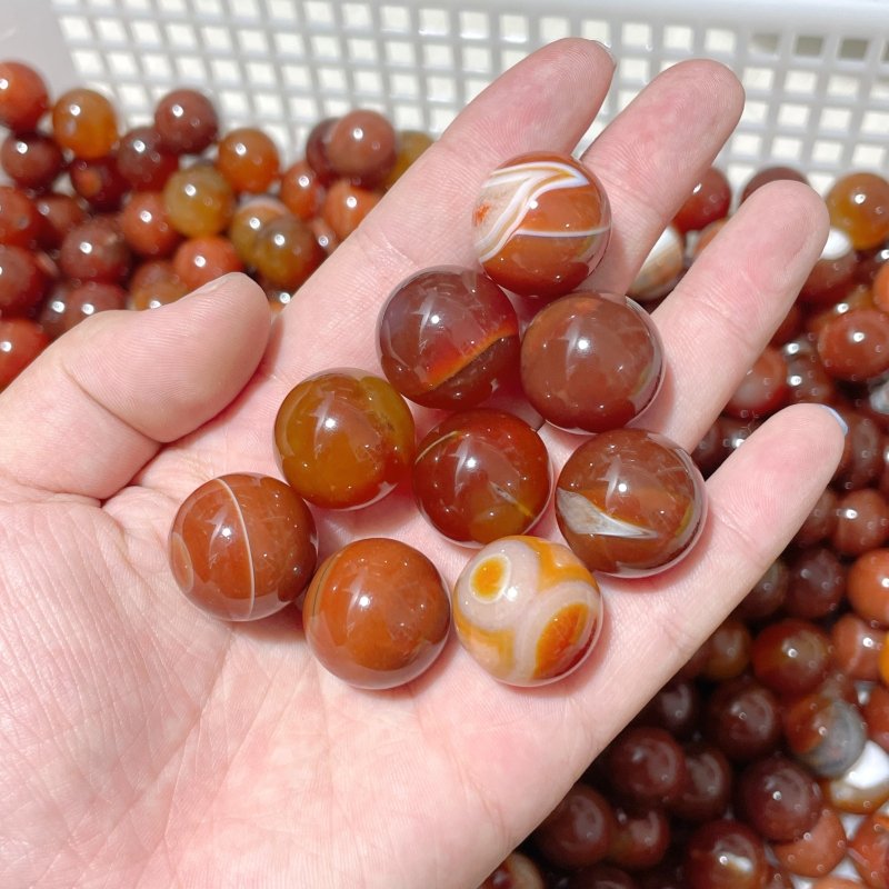 2cm Red&Orange Carnelian Spheres Wholesale - Wholesale Crystals