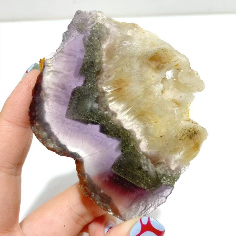 3 Pairs Fluorite Mixed Pyrite Butterfly Wing With Stand 6 - Wholesale Crystals