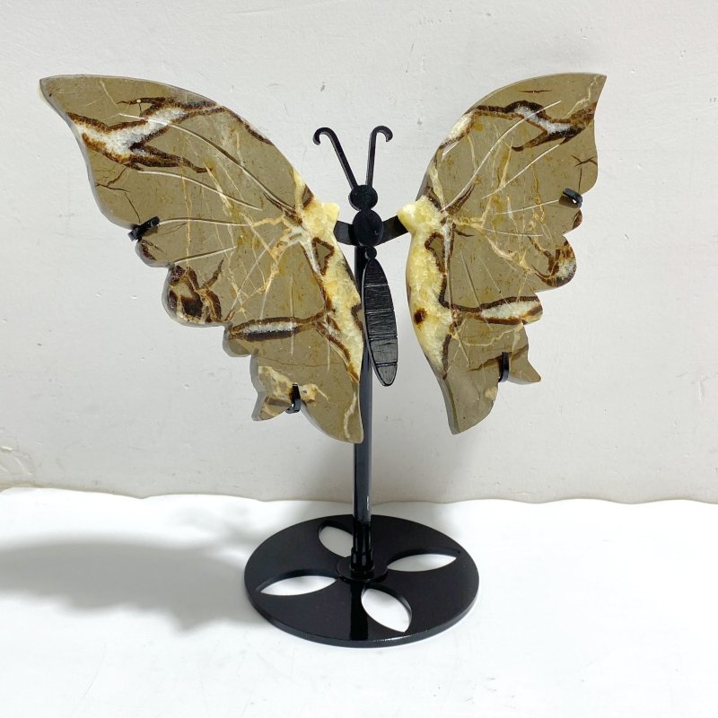 3 Pairs Septarian Butterfly Wing Carving With Stand 4 -Wholesale Crystals