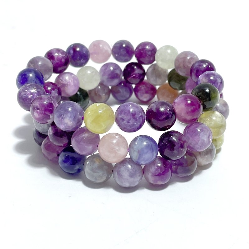 3 Pieces 10mm Colorful Spark Mica Mixed Color Bracelet - Wholesale Crystals