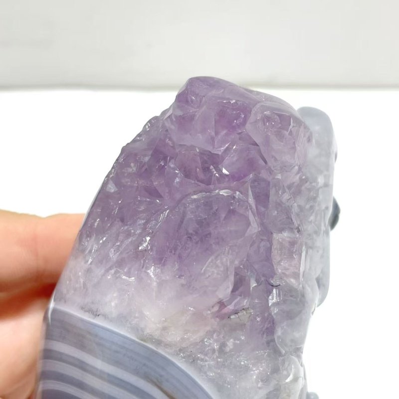 3 Pieces Amethyst Mixed Geode Druzy Agate Elephant Animal Carving A14 - Wholesale Crystals