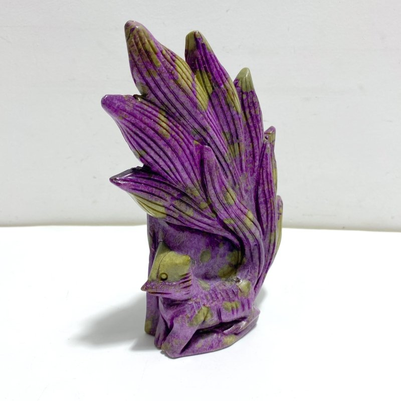 3 Pieces Atlantisite Nine - tailed Foxes Carving - Wholesale Crystals