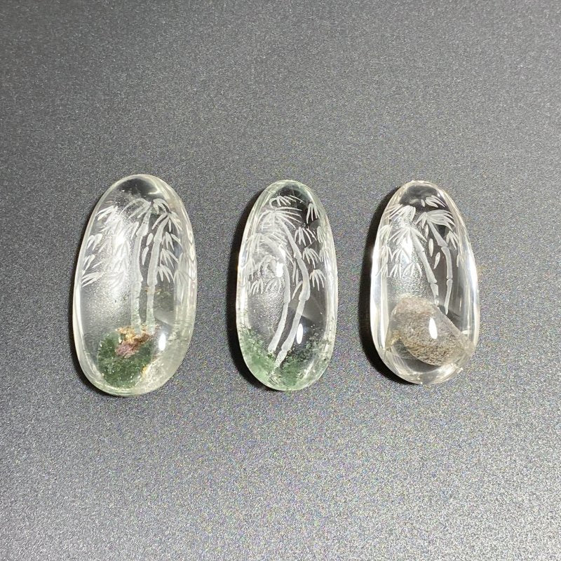 3 Pieces Bamboo Garden Quartz Inner Scene Carving -Wholesale Crystals