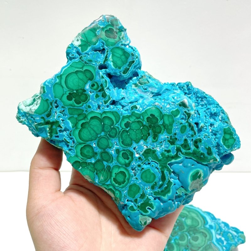 3 Pieces Beautiful Chrysocolla Mixed Malachite Slab High Quality Specimen - Wholesale Crystals