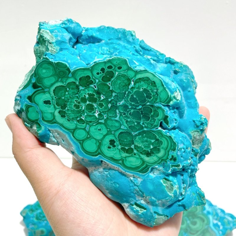 3 Pieces Beautiful Chrysocolla Mixed Malachite Slab High Quality Specimen - Wholesale Crystals