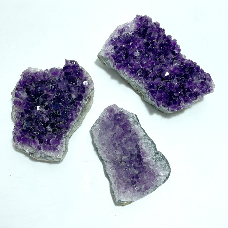 3 Pieces Large Amethyst Cluster - Wholesale Crystals