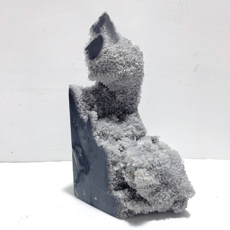 3 Pieces Large Black Clear Quartz Cluster Raw Side Tower - Wholesale Crystals