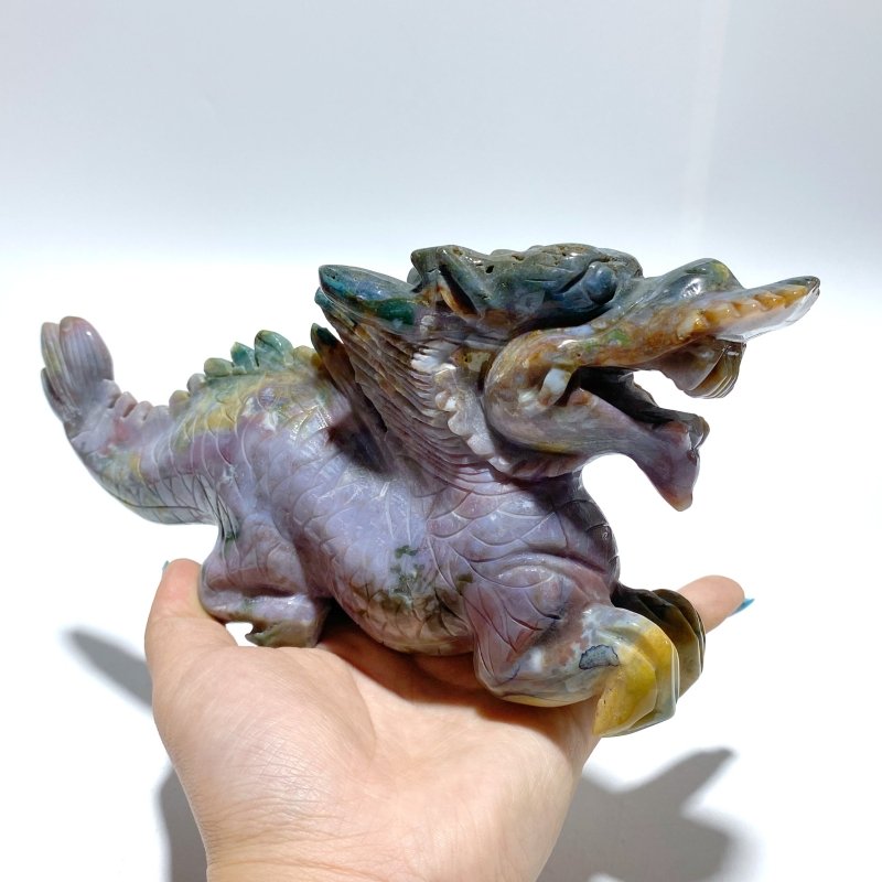 3 Pieces Ocean Jasper China Dragon Carving - Wholesale Crystals
