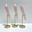 3 Pieces Rose Quartz Magic Scepter Wand with Stand - Wholesale Crystals