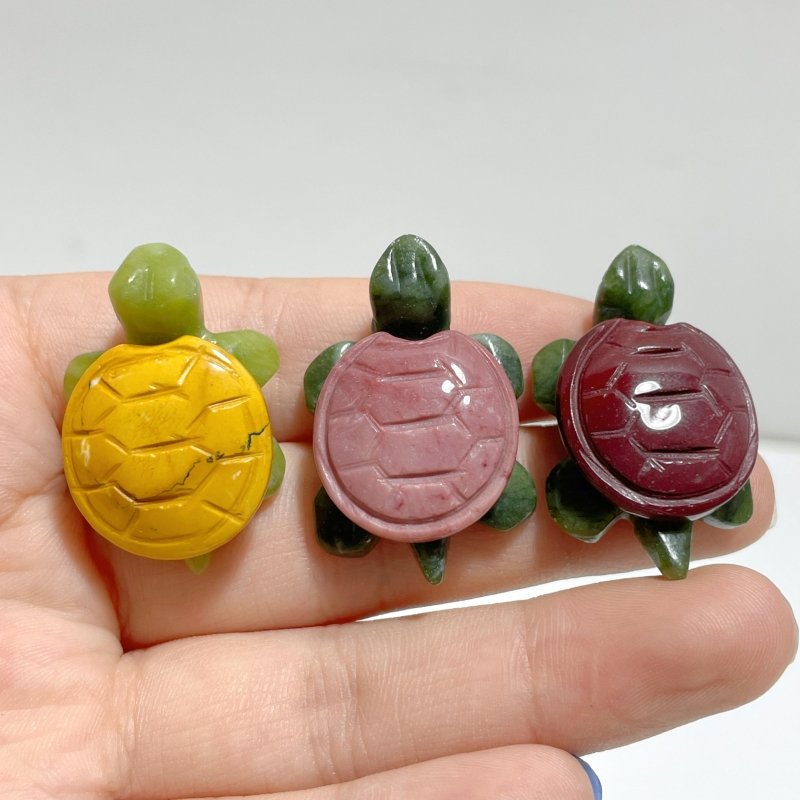 3 Types Beautiful Turtle Crystal Carving Wholesale Caribbean Calcite Chevron Amethyst - Wholesale Crystals