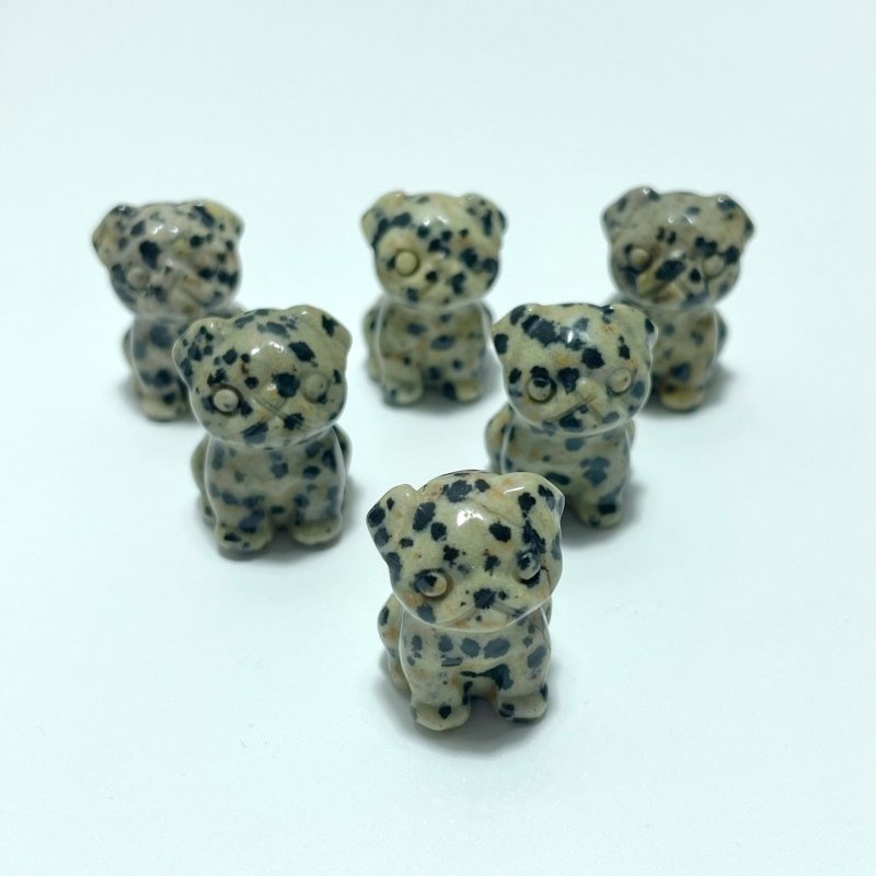 3 Types Mini Dog Carving Wholesale Tiger Eye Sodalite Dalmatian - Wholesale Crystals