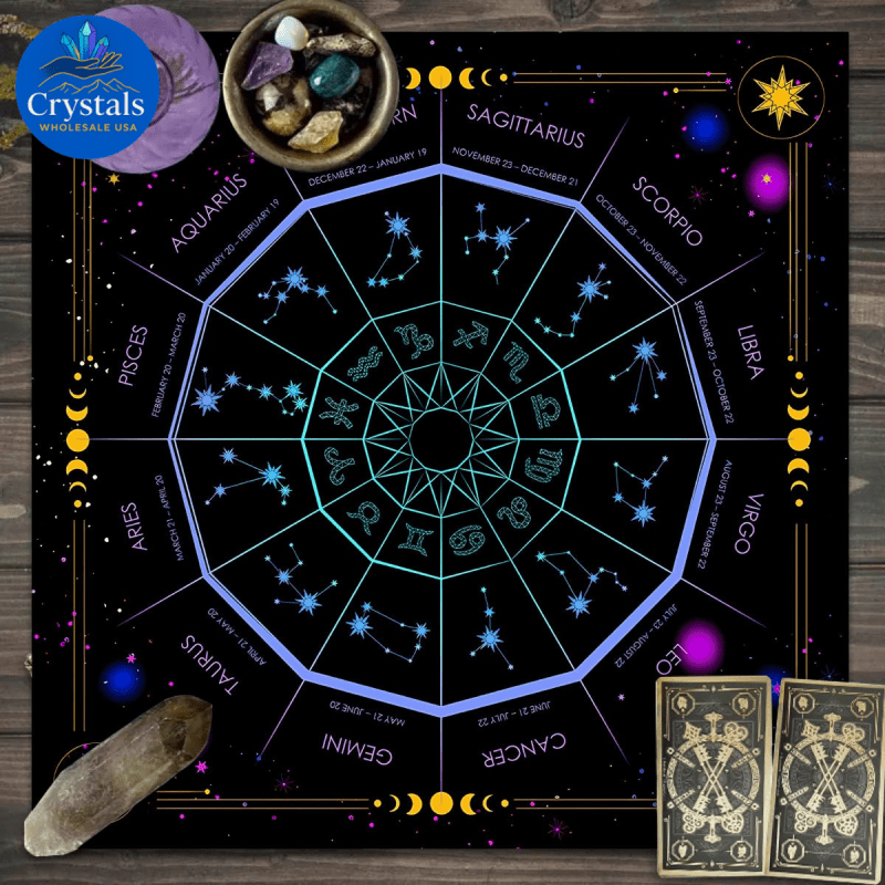 3 Zodiac Starry Sky Tarot Tablecloth - Wholesale Crystals
