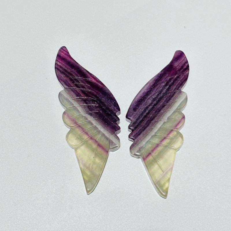 30 Pairs Rainbow Fluorite Butterfly Carving (A3BTF) - Wholesale Crystals