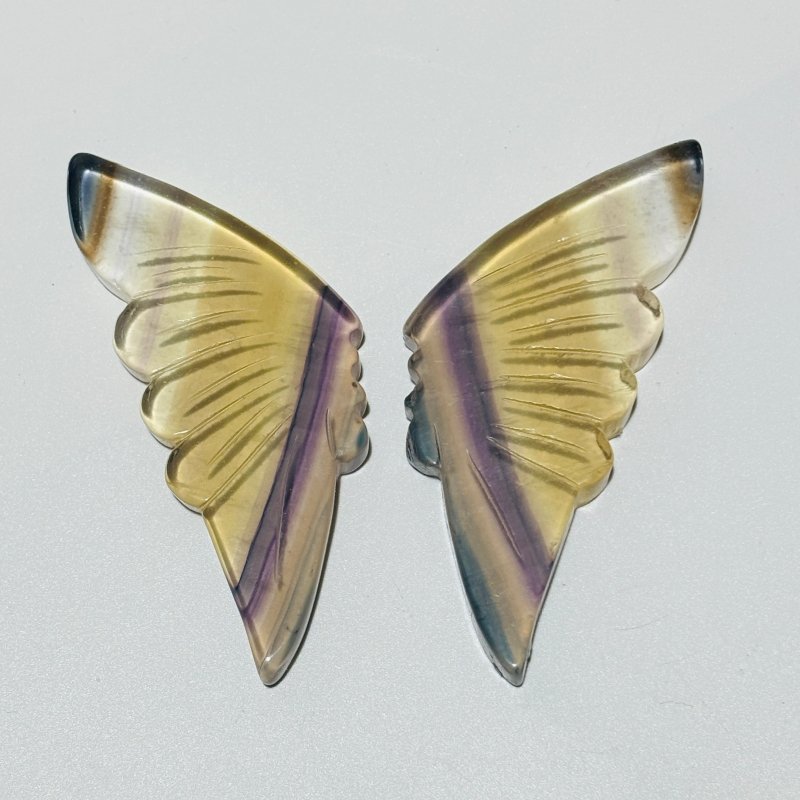 30 Pairs Rainbow Fluorite Butterfly Carving (A3BTF) - Wholesale Crystals