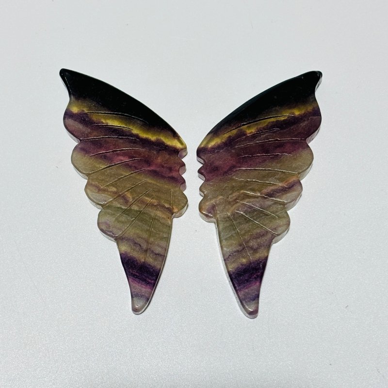 30 Pairs Rainbow Fluorite Butterfly Carving (A3BTF) - Wholesale Crystals