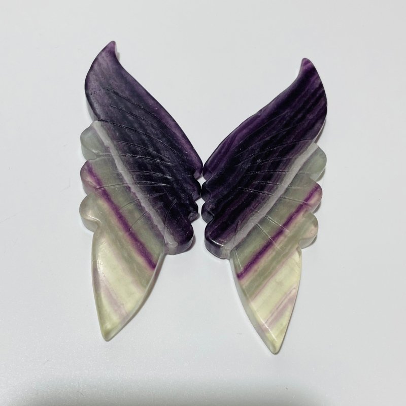 31 Pairs Rainbow Fluorite Butterfly Carving (A1BTF) - Wholesale Crystals
