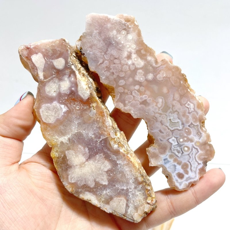 31 Pieces Beautiful Sakura Flower Agate Slab - Wholesale Crystals