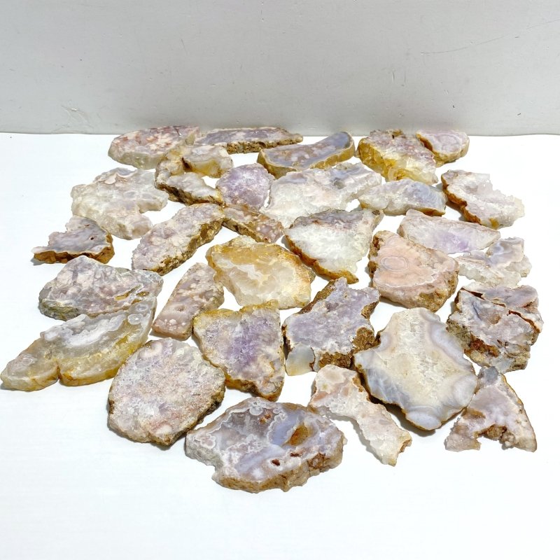 31 Pieces Sakura Flower Agate Slabs -Wholesale Crystals