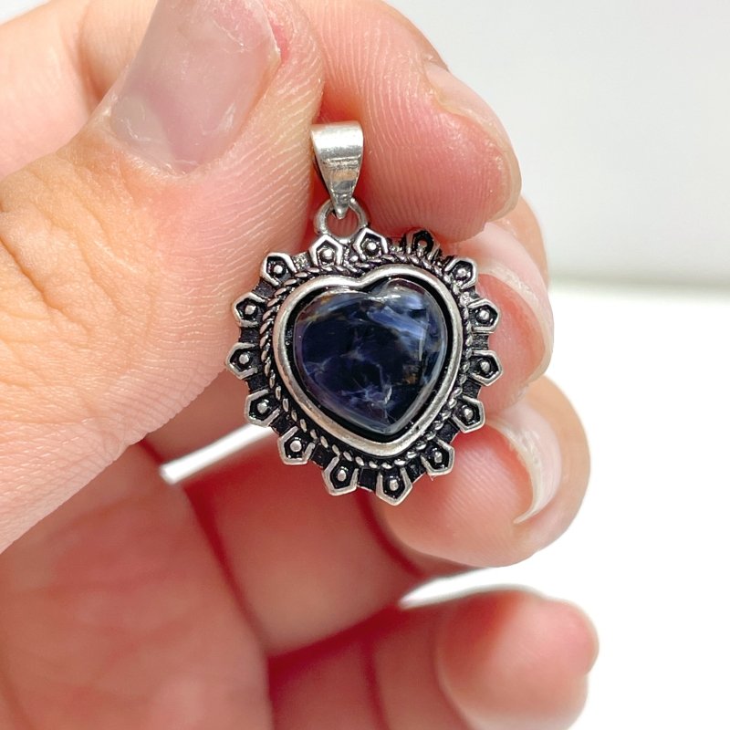 32 Pieces Pietersite Heart Pendant - Wholesale Crystals