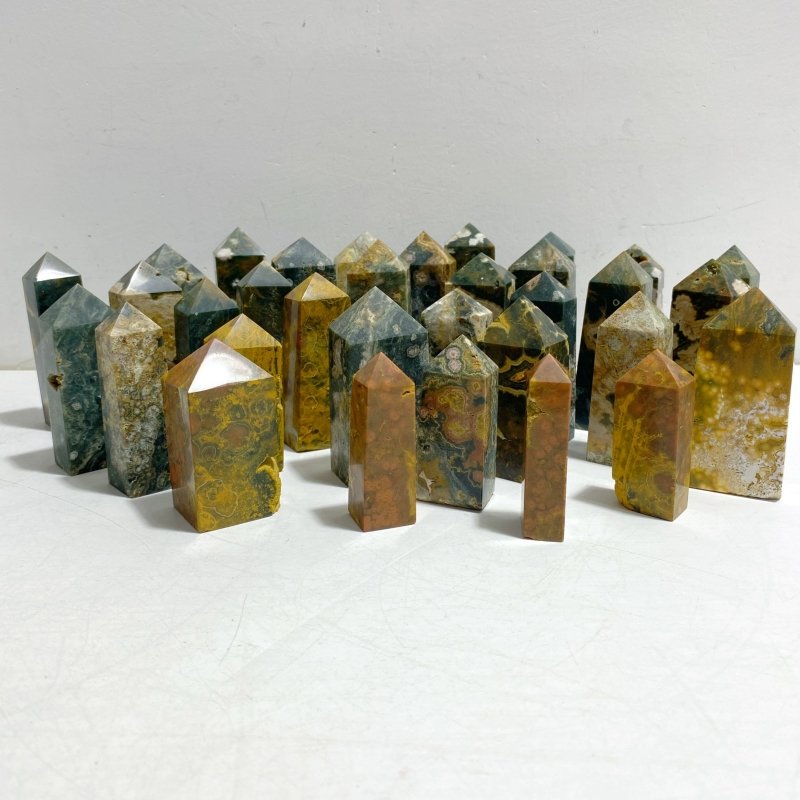 33 Pieces Ocean Jasper Four-sided Point 5 -Wholesale Crystals