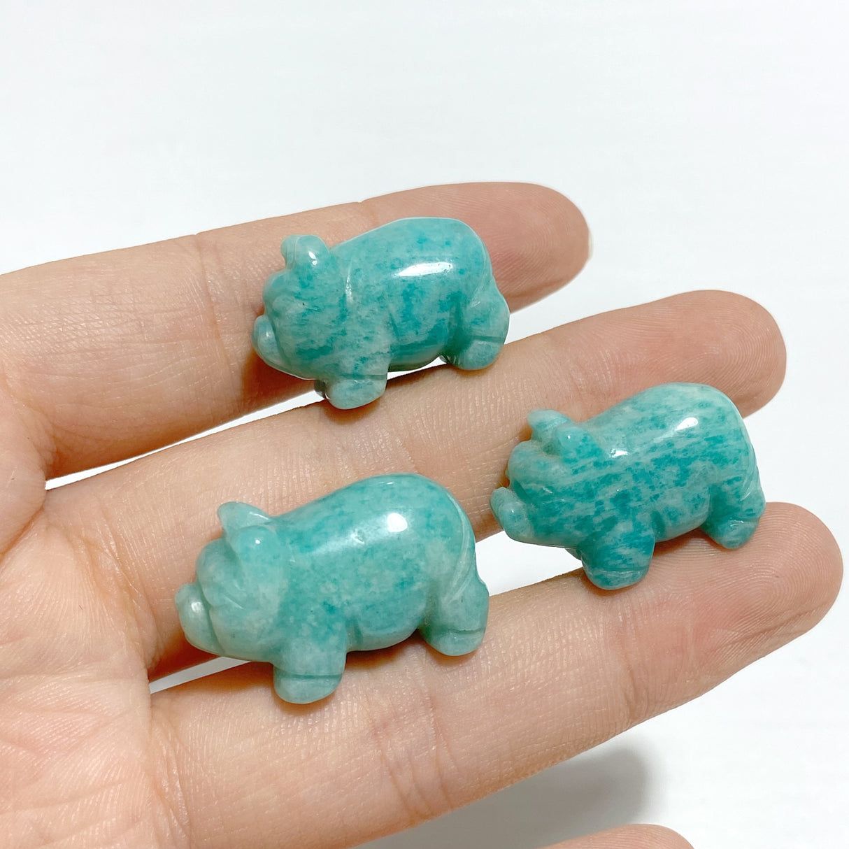 Mini Amazonite Pig Carving Wholesale