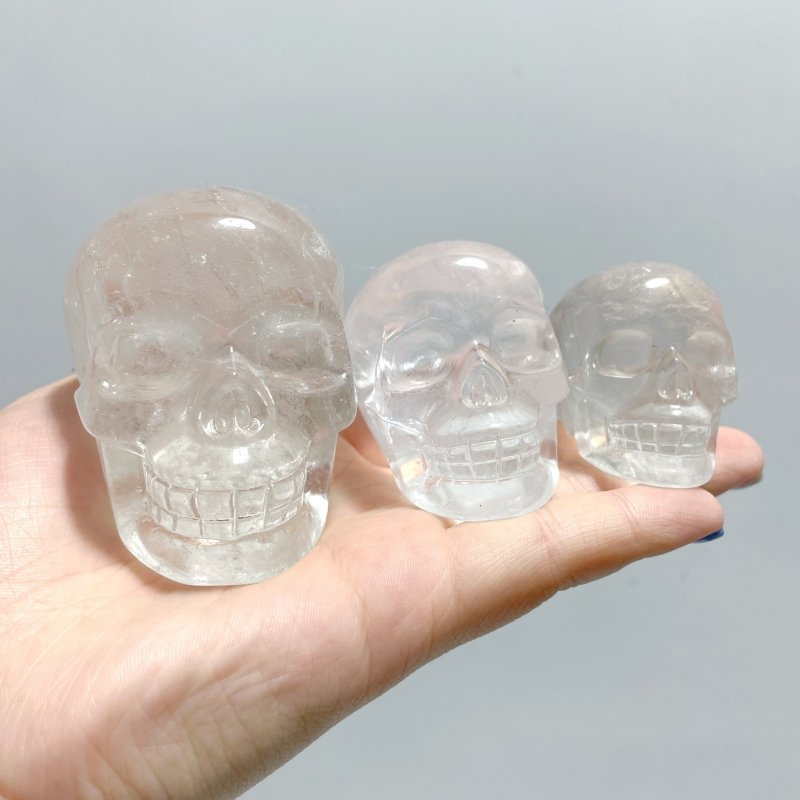 3.5 - 5.5cm Clear Quartz Skull Carving Wholesale - Wholesale Crystals