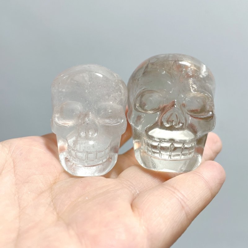 3.5 - 5.5cm Clear Quartz Skull Carving Wholesale - Wholesale Crystals