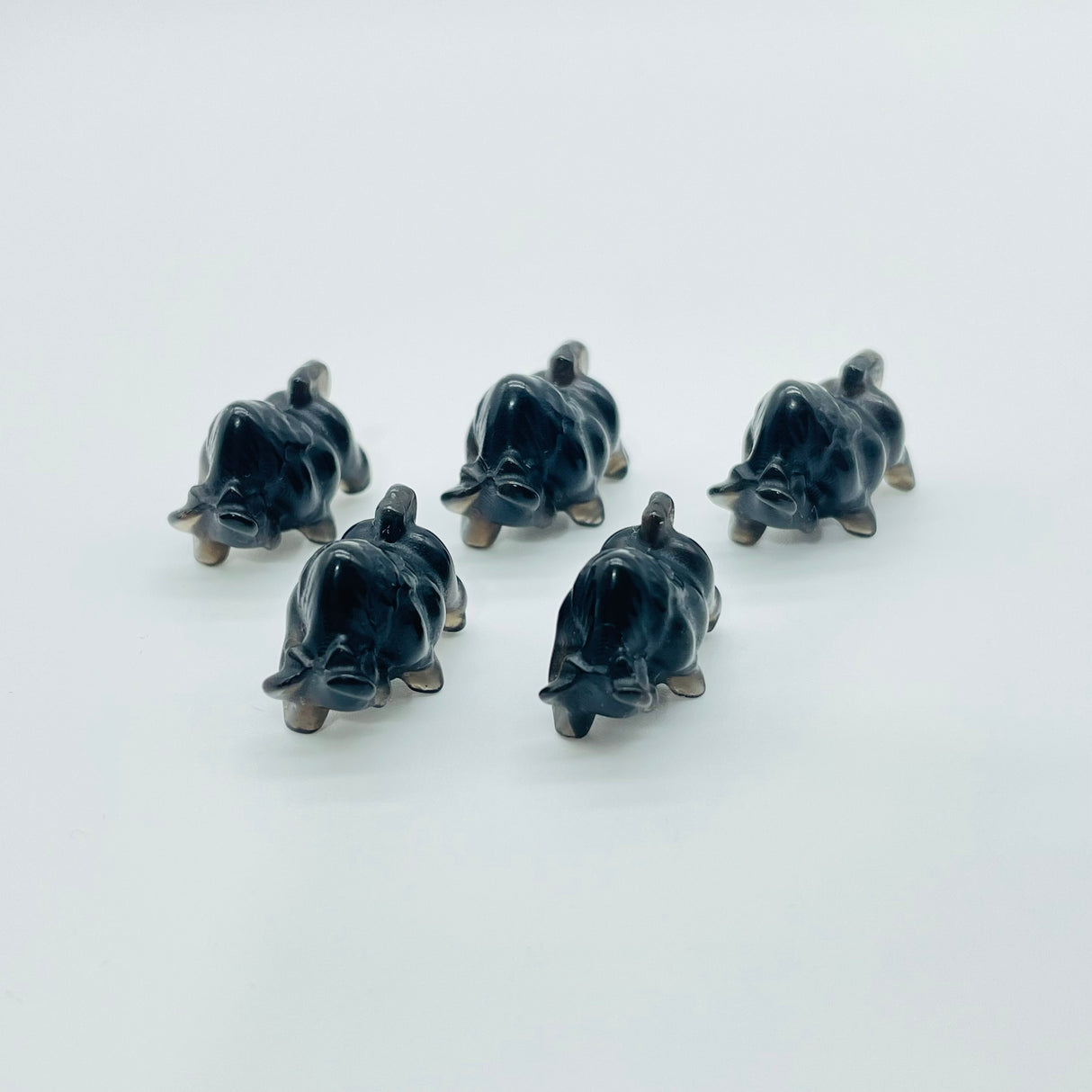 Mini Black Obsidian Bull Carving Wholesale
