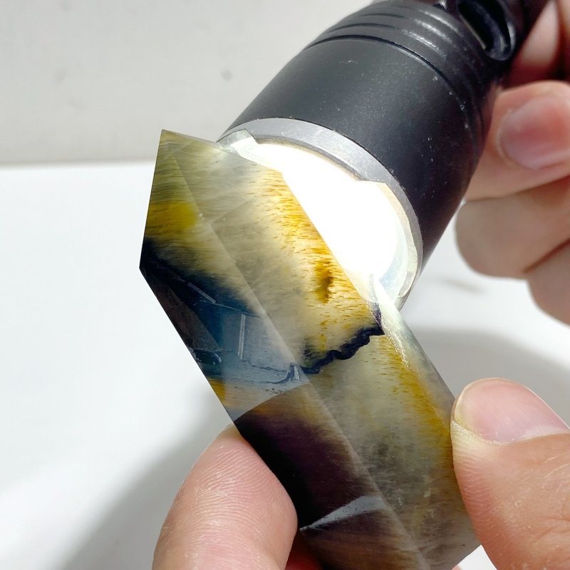36 Pieces Blue Tiger Eye Mixed Quartz Tower Point -Wholesale Crystals