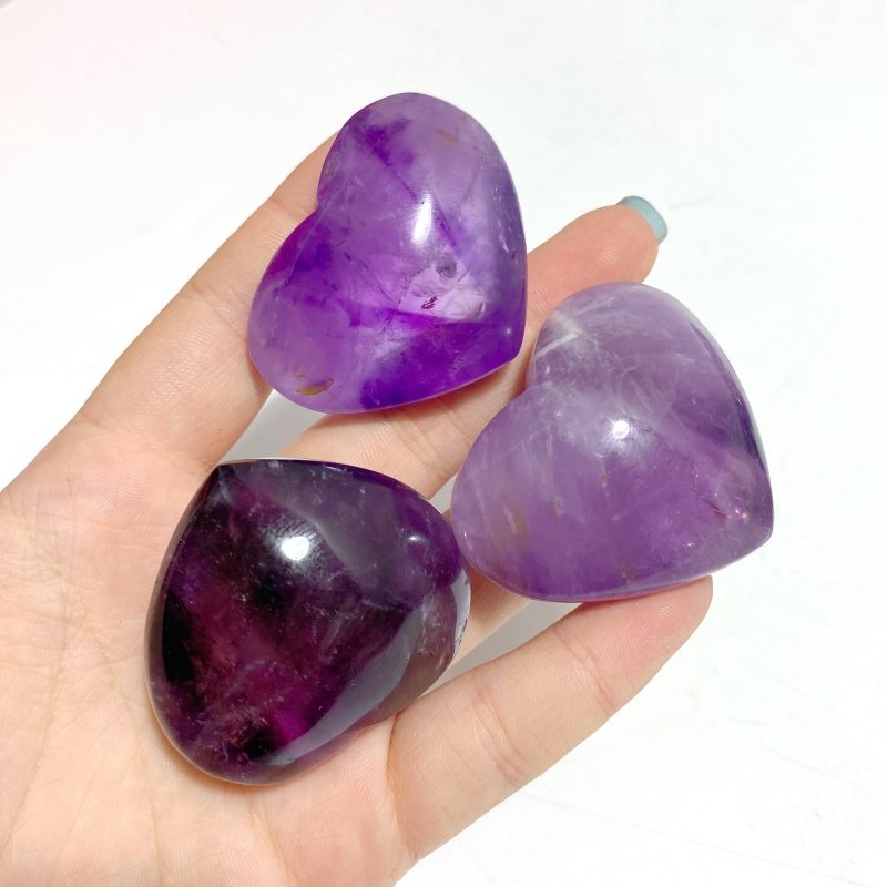 38 Pieces Small Amethyst Heart - Wholesale Crystals