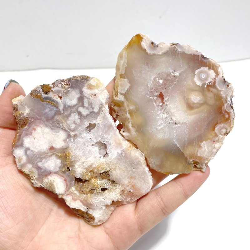 39 Pieces Sakura Flower Agate Slab - Wholesale Crystals