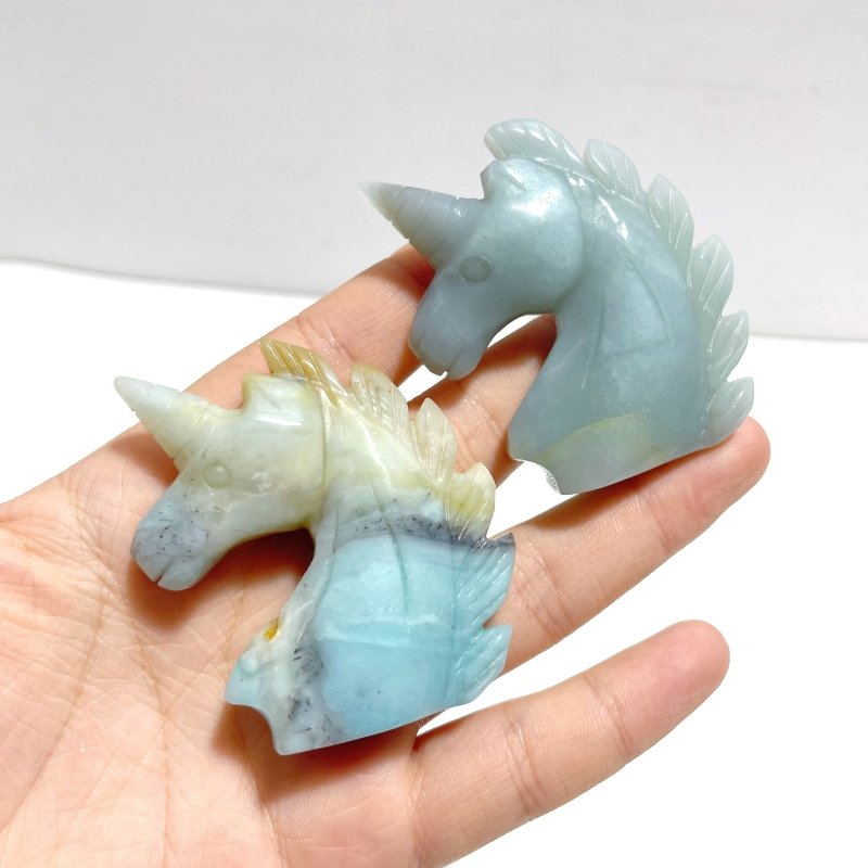 39 Pieces Small Caribbean Calcite Unicorn Carving - Wholesale Crystals