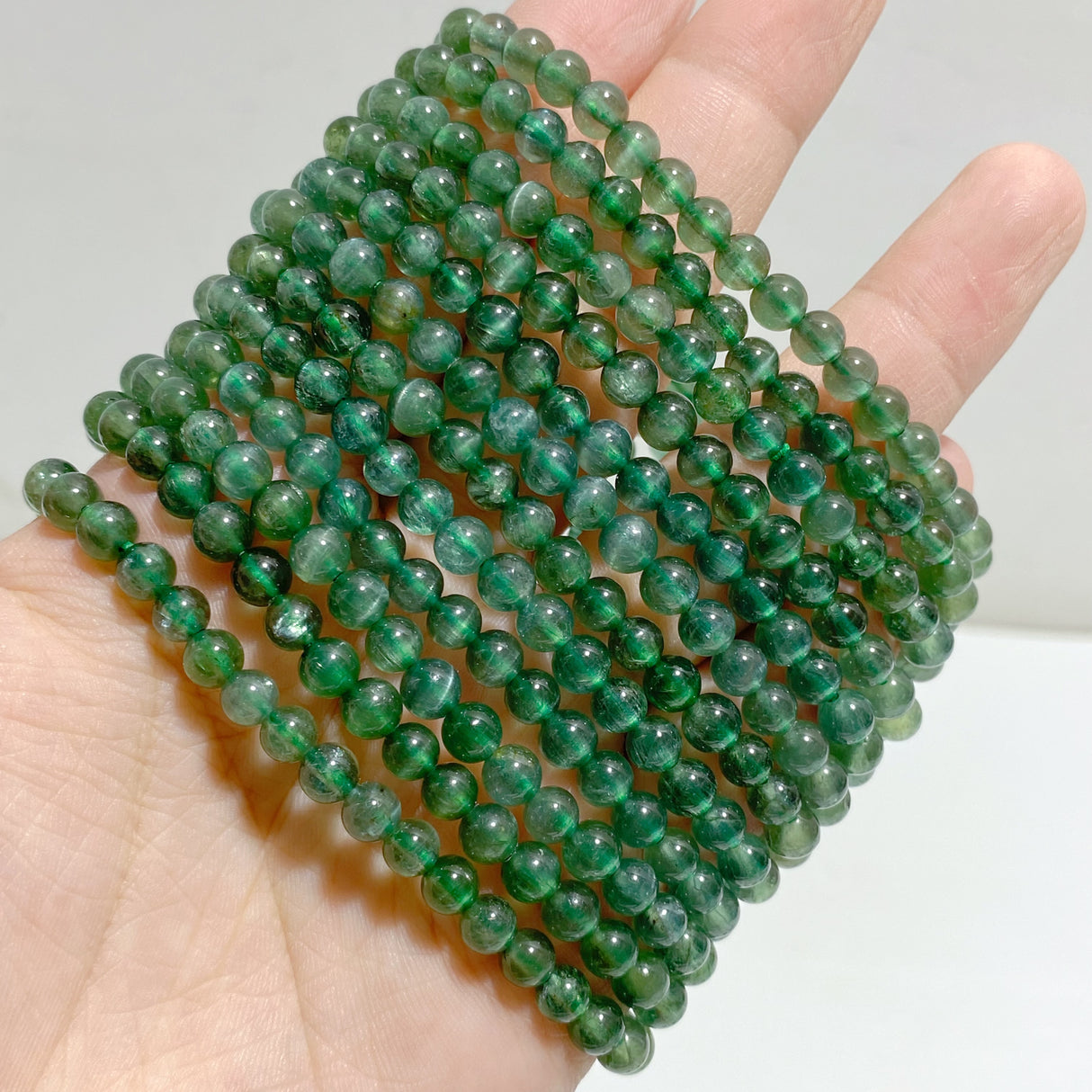 5mm Green Apatite Cat Eye Flash Bracelet Wholesale
