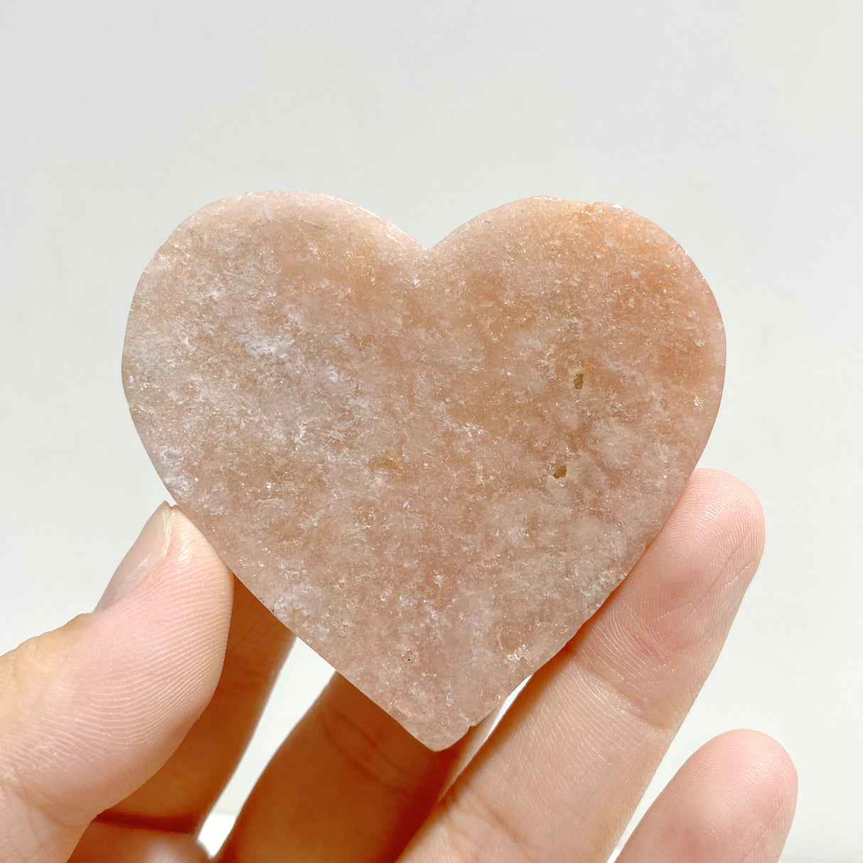 Unique Pink Agate Heart Wing Carving With Stand