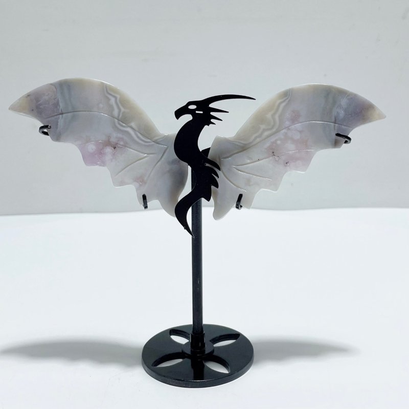 4 Pairs Agate Flying Dragon Wing With Stand Morocco Agate - Wholesale Crystals