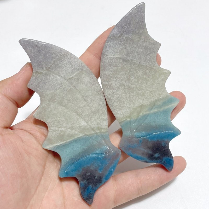 4 Pairs Flying Dragon Wing With Stand Moss Agate Trolleite Stone Pink Agate - Wholesale Crystals