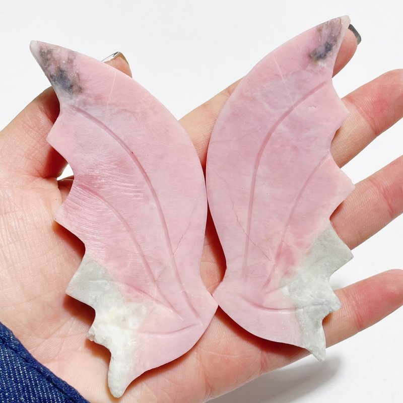 4 Pairs Pink Opal Flying Dragon Wing With Stand - Wholesale Crystals