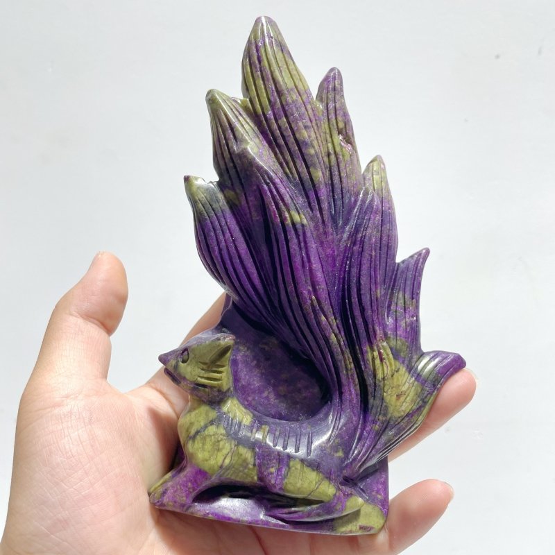 4 Pieces Atlantisite Nine - tailed Fox Carving - Wholesale Crystals