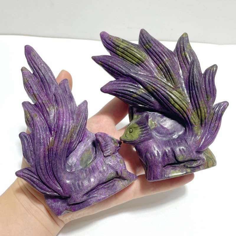 4 Pieces Atlantisite Nine - tailed Fox Carving - Wholesale Crystals